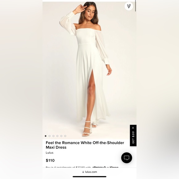 Lulu’s Feel the Romance White Off the Shoulder Maxi Dress - Picture 1 of 2